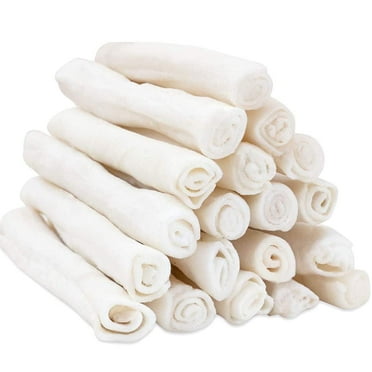 MON2SUN Dog Rawhide Rolls Twist Sticks 6.5 inch Natural Flavor Rawhide Chews 18 Count for Puppy and Small Dogs