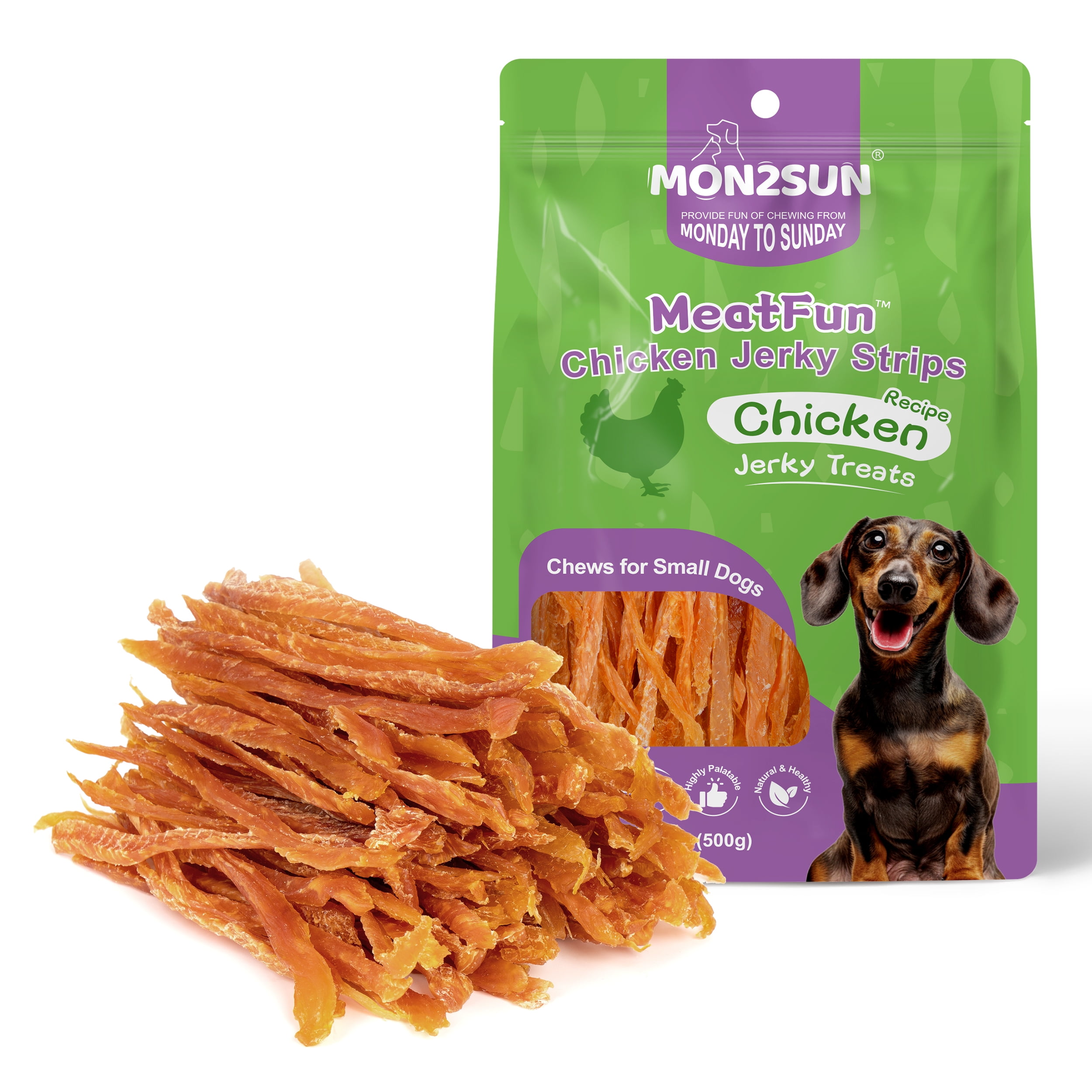 MON2SUN Chicken Jerky Strips Small Dog Treats, 17.6 oz