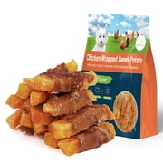 MON2SUN Dog Treats Rawhide Free Chicken Wrapped Sweet Potato Snacks, Gluten & Grain Free, Treats for Puppy and Small Dogs