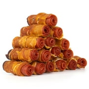 MON2SUN Rawhide Free Dog Treats, 3 Inch Triple Flavor Chicken Wrapped Duck and Beef Rolls for Small Dogs, Healthy Snacks, 21.16oz