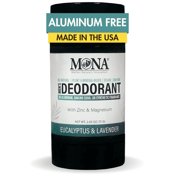 MONA All Natural Deodorant for Men with Magnesium, Eucalyptus & Lavender, 2.65 oz