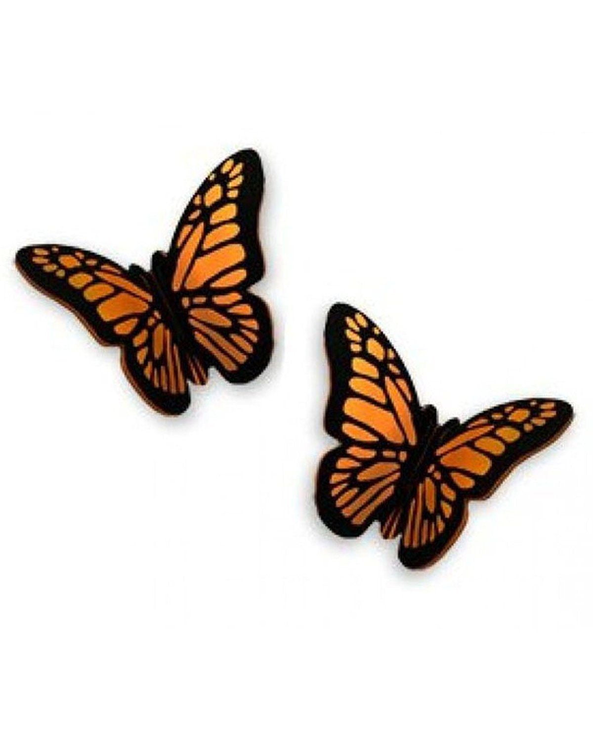 Monarch Butterfly Earrings | Cloisonne Jewelry | Wire Earrings