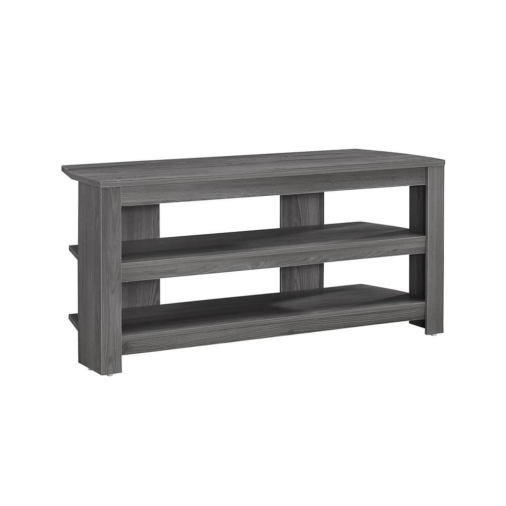 Gray Corner TV Stand with Open Shelves for 42" TVs