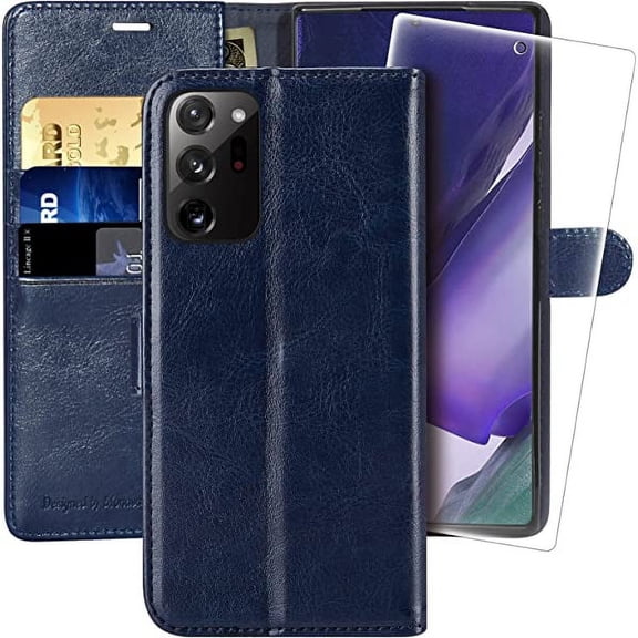 MONASAY Wallet Case Compatible for Galaxy Note 20 Ultra 5G, 6.9 inch, [Included Screen Protector][RFID Blocking]Flip Folio Leather Cell Phone Cover with Credit Card Holder