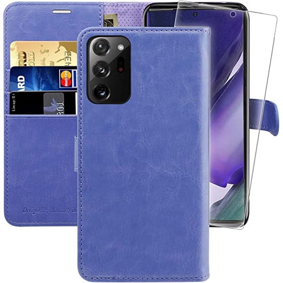 MONASAY Wallet Case Compatible for Galaxy Note 20 Ultra 5G, 6.9 inch, [Included Screen Protector][RFID Blocking]Flip Folio Leather Cell Phone Cover with Credit Card Holder