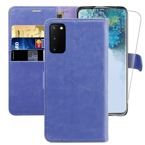 MONASAY Wallet Case Compatible for Galaxy S20 FE 5G, 6.5 inch, [Screen Protector Included][RFID Blocking] Flip Folio Leather Cell Phone Cover with Credit Card Holder