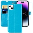 thumbnail image 1 of MONASAY Wallet Case Compatible for iPhone 15 Plus 5G,6.7-inch[Glass Screen Protector Included] [RFID Blocking] Flip Folio Leather Cell Phone Cover with Credit Card Holder, 1 of 1