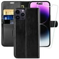 thumbnail image 1 of MONASAY Wallet Case Compatible for iPhone 15 Pro 5G, [Glass Screen Protector Included] [RFID Blocking] Flip Folio Leather Cell Phone Cover with Credit Card Holder, 6.1-inch, 1 of 1