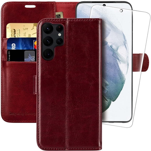 MONASAY Wallet Case for Galaxy S23 ultra 5G,[RFID Blocking] Flip Folio Leather Cell Phone Cover with Credit Card Holder for Samsung Galaxy S23 ultra 5G 6.8 inch