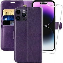 MONASAY iPhone 14 Pro 5G Case,iPhone 14 Pro Pro Wallet Case, [Glass Screen Protector] Flip Folio Leather Cell Phone Cover with Credit Card Holder for Apple iPhone 14 Pro