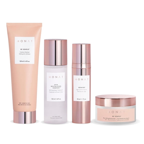 MONAT BE GENTLE System Routine Soothe & Nourish Dry & Sensitive Skin 4 STEPS