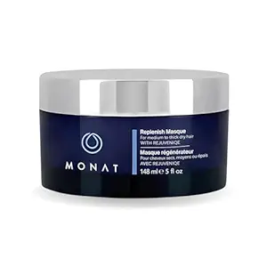 MONAT Replenish™ Masque Infused with Rejuveniqe® - Hair Masque that Deeply Condition Medium to Thick Hair. Hydrating Hair Mask w/Pea Extract & Vegan UV Protectant - Net Wt. 148 ml ℮ 5.0 fl. oz.