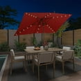 thumbnail image 1 of MONDAWE Rectangular Market Umbrella with Lights 10 x 6.5 FT Outdoor Solar LED Patio Umbrella Tilt and Crank Aluminum Commercial Table Umbrella for Pool Backyard Balcony, 1 of 7