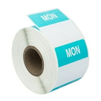 MONDAY (Day of the Week) Labels, Blue/White, 500 labels per roll, 1-9/16" x 1-9/16" or 40mmx40mm, 1 Roll