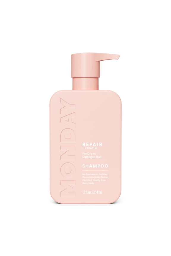 REPAIR Shampoo Nourishes Dry Damaged Hair, Keratin, Coconut Oil, 12 fl oz