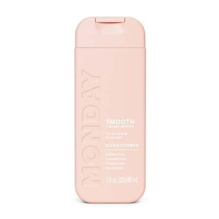 MONDAY Haircare SMOOTH Conditioner Softens Curly Wavy Hair, Wheat Protein, Avocado Oil, 3 fl oz