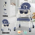 thumbnail image 1 of Liyufly 4-in-1 Baby Highchair Adjustable Kid Toddler Dining Chairs Eat & Grow Convertible Chair with 5-Point Harness, Dinner Plate, Blue, 1 of 12