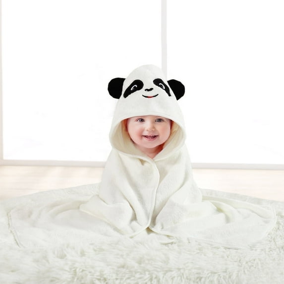 Liyufly Baby Bath Towel, Absorbent Large Hooded Towel for Kids, Newborn, Babie, Toddler, Infant, Panda, 31.5 x 31.5 inch
