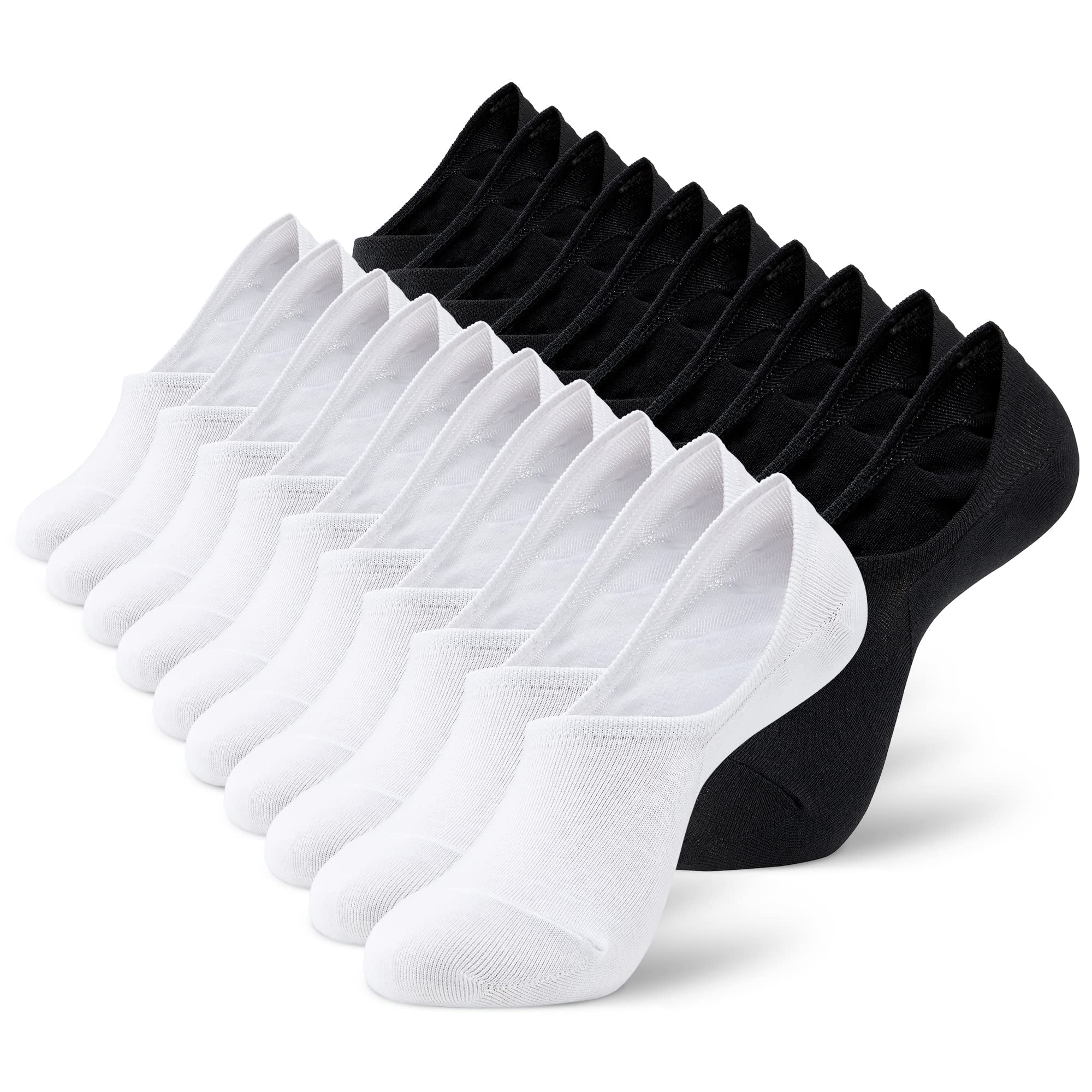 MONFOOT Women's and Men's 10Pairs Breathable NoShow Nonslip Socks
