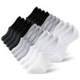 MONFOOT Women's and Men's 10Pairs NoShow Nonslip Socks White Grey Black Pack