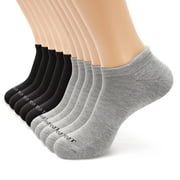 MONFOOT Women's and Men's Athletic Cushioned Heel Tab Ankle Socks, 10-Pairs (Grey, Black)
