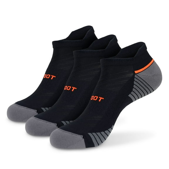 MONFOOT Women's and Men's Running Cushioned Silky Soft Ankle Socks, 3-Pairs (Black Assort)