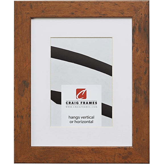 MONGJI 26011 8 x 12 Inch Light Walnut Brown Picture Frame Matted to Display a 5 x 7 Inch Photo