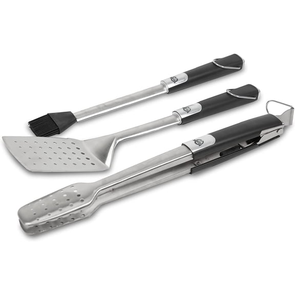 MONGJI Grills Soft Touch 3 Piece Tool Set, Stainless