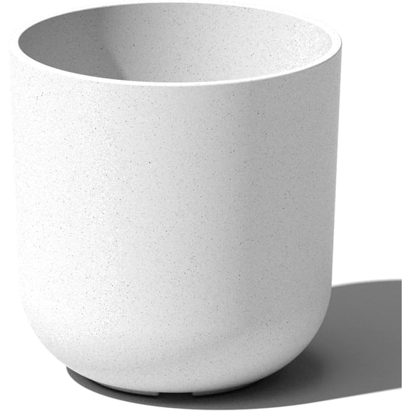 MONGJI Mason Series Lima Planter - Round Planter for Indoor or Outdoor Porch/Garden | Made from Plastic-Stone Composite with Drainage Holes | Modern Dcor for Succulents, Flowers, Small Plants