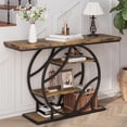 thumbnail image 1 of MONGJI Table for Foyer,41.3 Inch Industrial Narrow Console Table,Accent Decor Living Room Furniture,Hallway & Sofa Table for Entrance,4-Tier Storage Shelves,Metal Frame,Thick Wood Top, 1 of 7