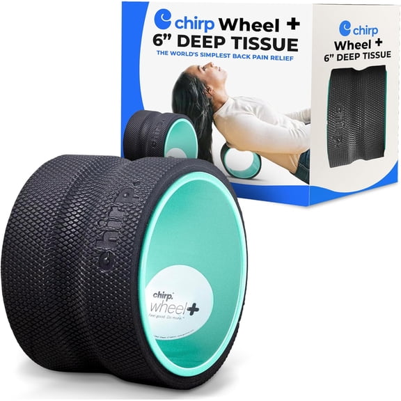 MONGJI Wheel Foam Roller - Targeted Back & Neck Pain Relief, Muscle Massage, Trigger Point Therapy, High-Density Foam Tool for Physical Therapy, Stretching & Exercise, 500lbs Capacity, 6 Inch Mint