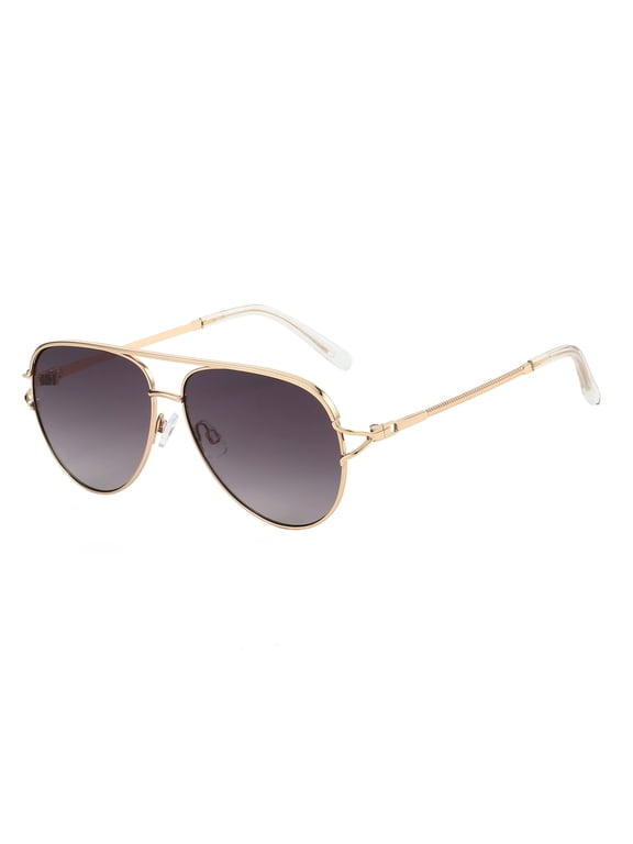 Eyewear Monica Gold Aviator Sunglasses for Women with Gradient Smoke Lenses