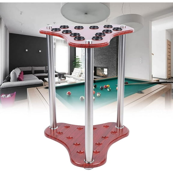 MONIPA 12 Pool Cue Rack Wood Billiard Racks Display Floor Pool Cue Storage Stand for Home Billiards Gymnasium, Billiard Sticks, Fishing Rod
