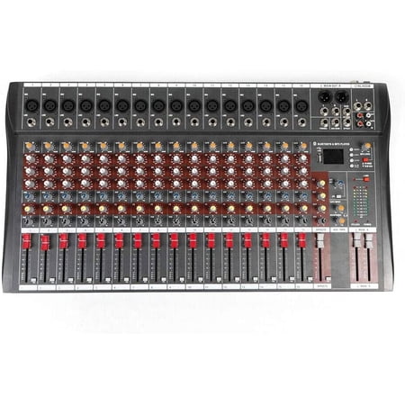 MONIPA 16 Channel Studio Mixer with Bluetooth USB Audio Mixer Sound Mixing Console,PC Recording Input, XLR Microphone Jack for Professional and Beginners