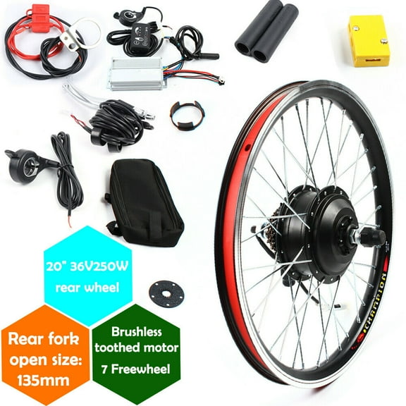 MONIPA 20" Front/Rear Wheel Hub Electric Bike Conversion Kit, 36V 250W/48V 1000W E-Bike Powerful Hub Motor Kit with SW-810LED Display Waterproof Wire Front/Rear Wheel Hub Assembly Motor Kit