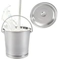 thumbnail image 1 of MONIPA 3.7 Gallon Milk Can Tote Jug with Sealed Lid 14L Stainless Steel Milk Bucket Ice Bucket for Milk, Liquid, Rice, Oil, Water, Wine Storage Container, 1 of 9
