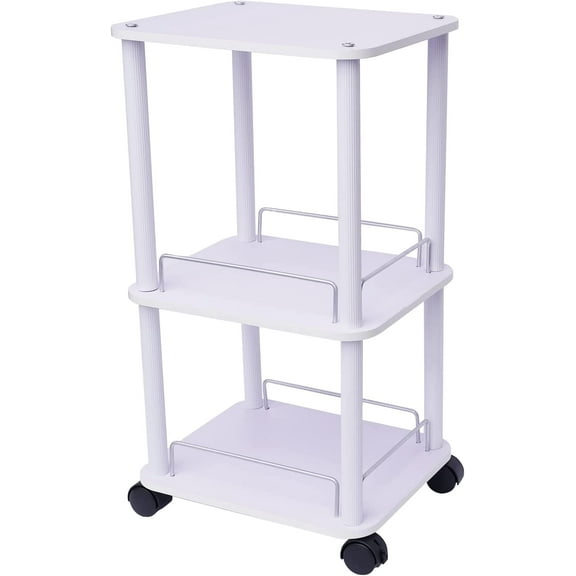 MONIPA 3 Layer Salon Trolley Stand Medical Rolling Carts 4 Wheel Trolley for Spa Beauty Equipment Maintenance Cart