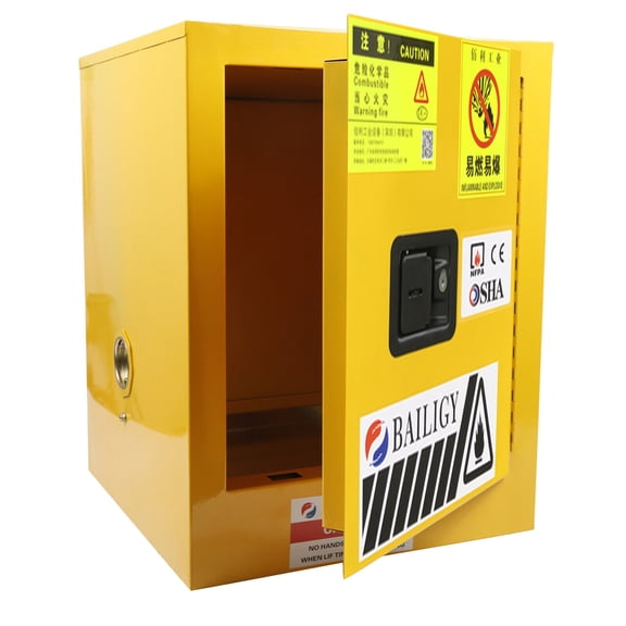 MONIPA 4 Gallon Safety Storage Steel Cabinet, Flammable Cabinet Galvanized Steel Safety Cabinet Adjustable Shelf Flammable Storage Cabinet