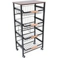 thumbnail image 1 of MONIPA 4 Tier Slim Organization Basket Cart Metal with Casters Storage Rack for Kitchen, Pantry, Laundry, 1 of 7