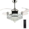 thumbnail image 1 of MONIPA 42 Inch Crystal Fan Chandelier Silver LED Dimming Remote Control, 1 of 6