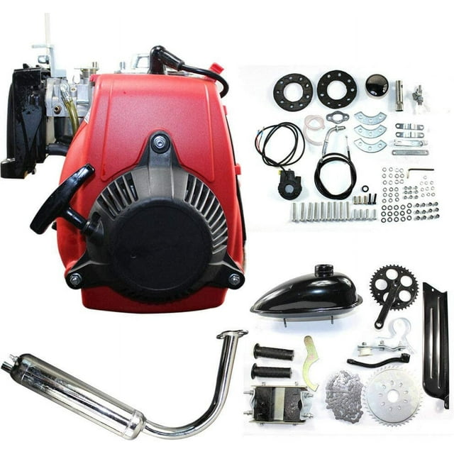 MONIPA 49cc 4 stroke Gas Petrol Motorized Bicycle Engine Motor Kit with Double Chain Drive for