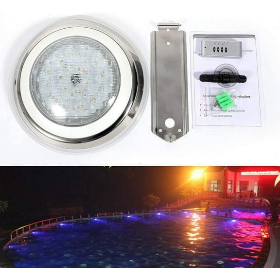 MONIPA 54W RGB Color-Change LED Lights Swimming Pool Light Underwater Spa Waterproof Lamp+Remote Control