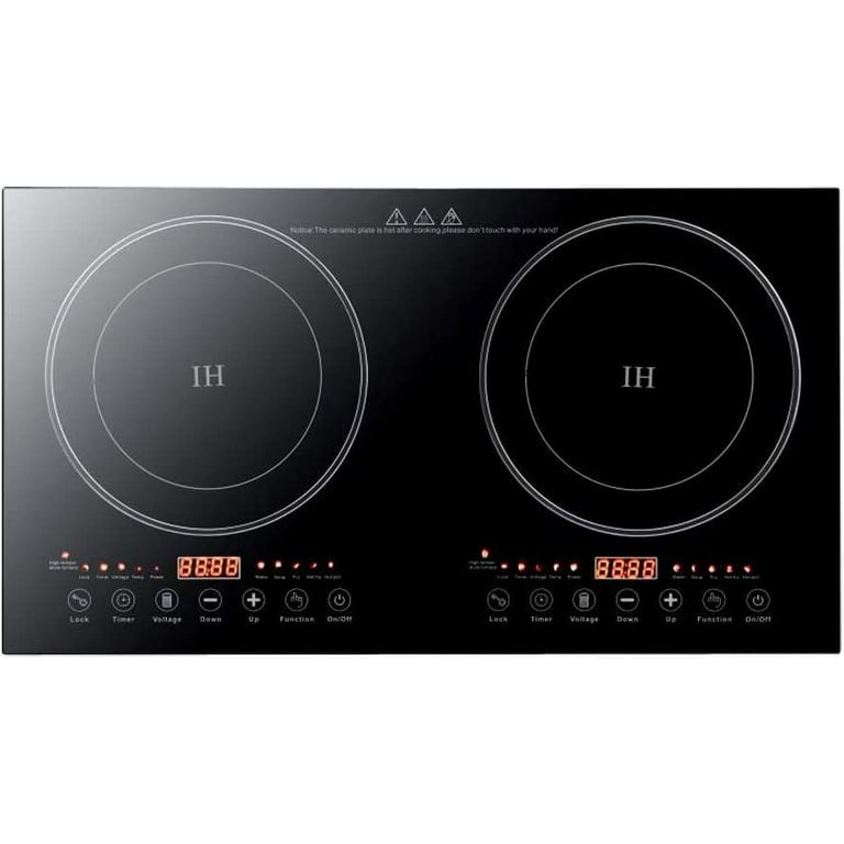 MONIPA 8 Gear Firepower 110V 2200W Portable Double Induction Cooktop,  Electric Dual Burner Digital Display 