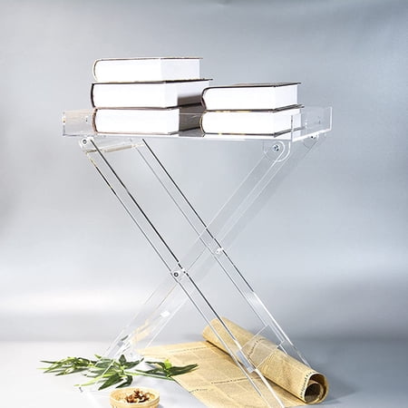 MONIPA Acrylic Folding Table for Small Spaces Transparent for Home Office Study Rooms