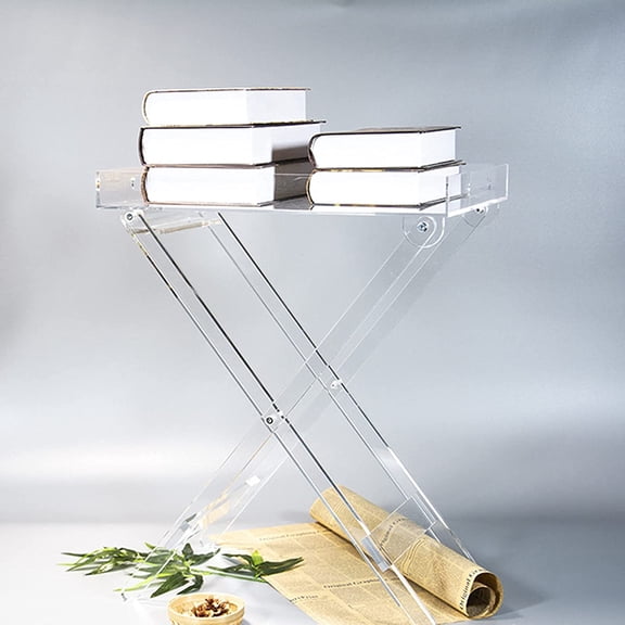MONIPA Acrylic Folding Table for Small Spaces Transparent for Home Office Study Rooms