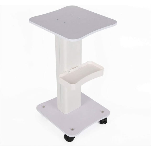 MONIPA Beauty Equipment Cart White Desktop Rolling Trolley Cart with Handle, Storage Tray, Brake