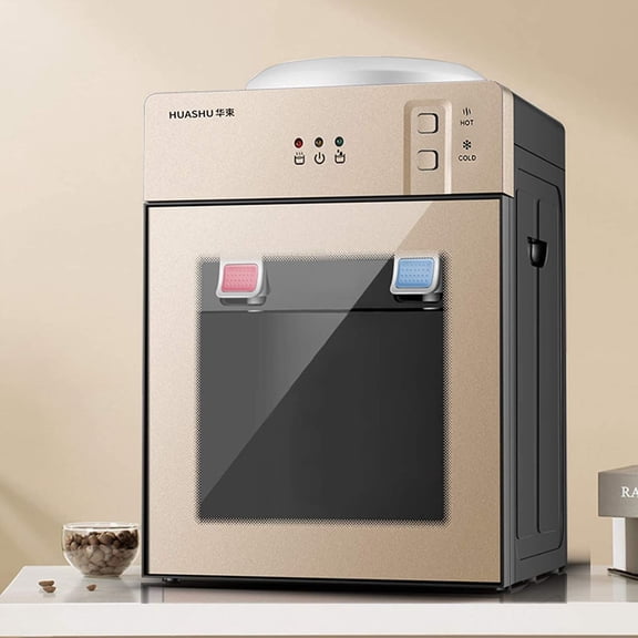 MONIPA Champagne Gold Countertop Water Cooler Dispenser 550W Mini Small Cooler Dispenser for Home Office Coffee Tea Bar Dorm
