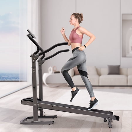 MONIPA Folding Treadmill home Running Fitness with LED Monitor w/ Incline 265lbs Black