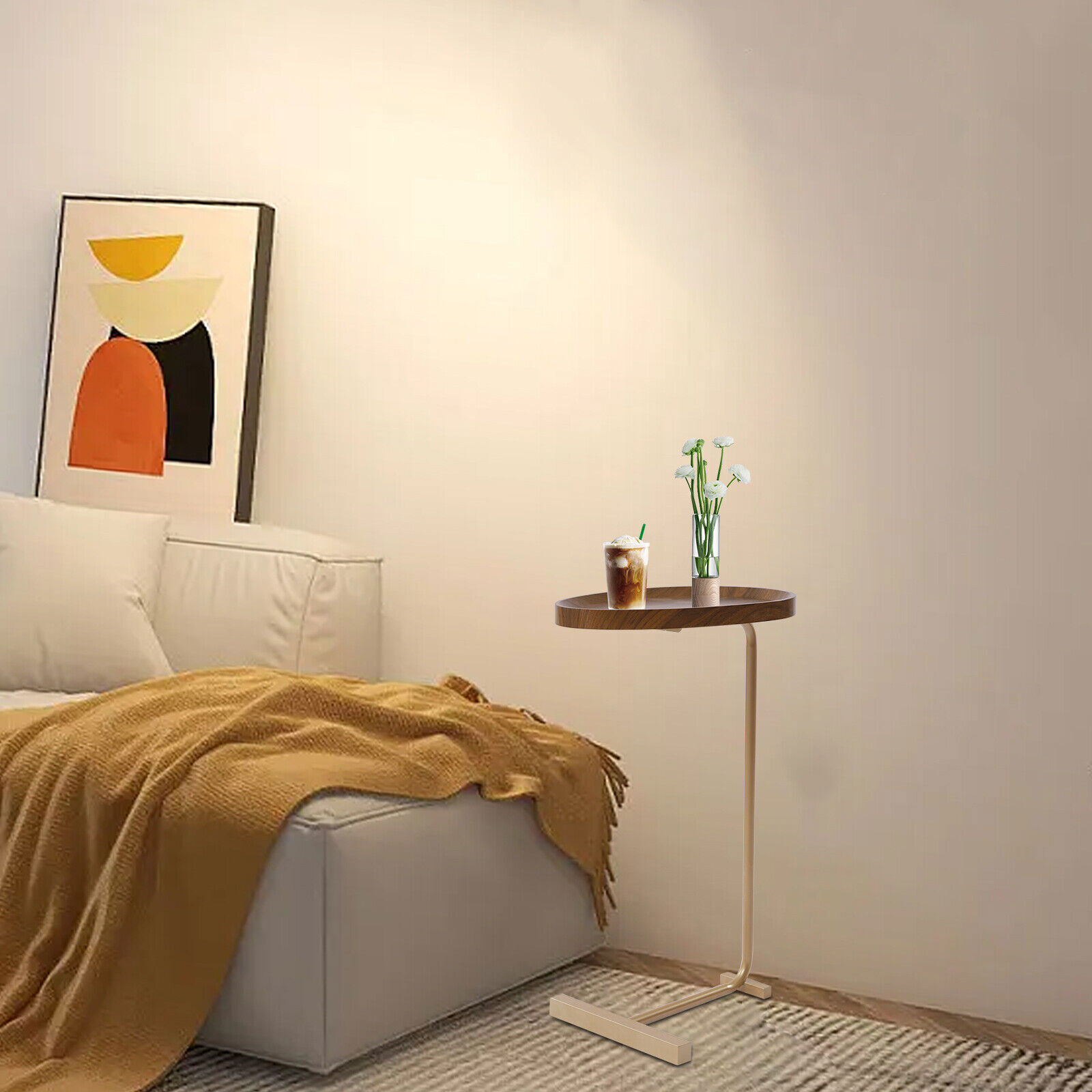 MONIPA Freestanding Snack Table Sofa Couch Coffee End Table Bed Table