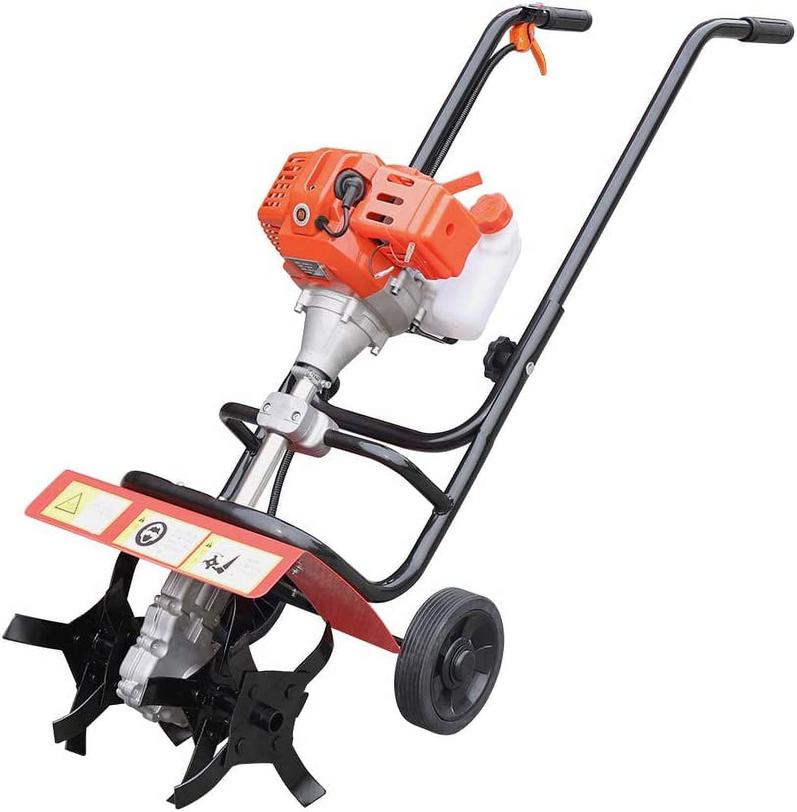 MONIPA Hand Push Soil Micro Tiller 52CC 2 Stroke Gas Powered Tiller